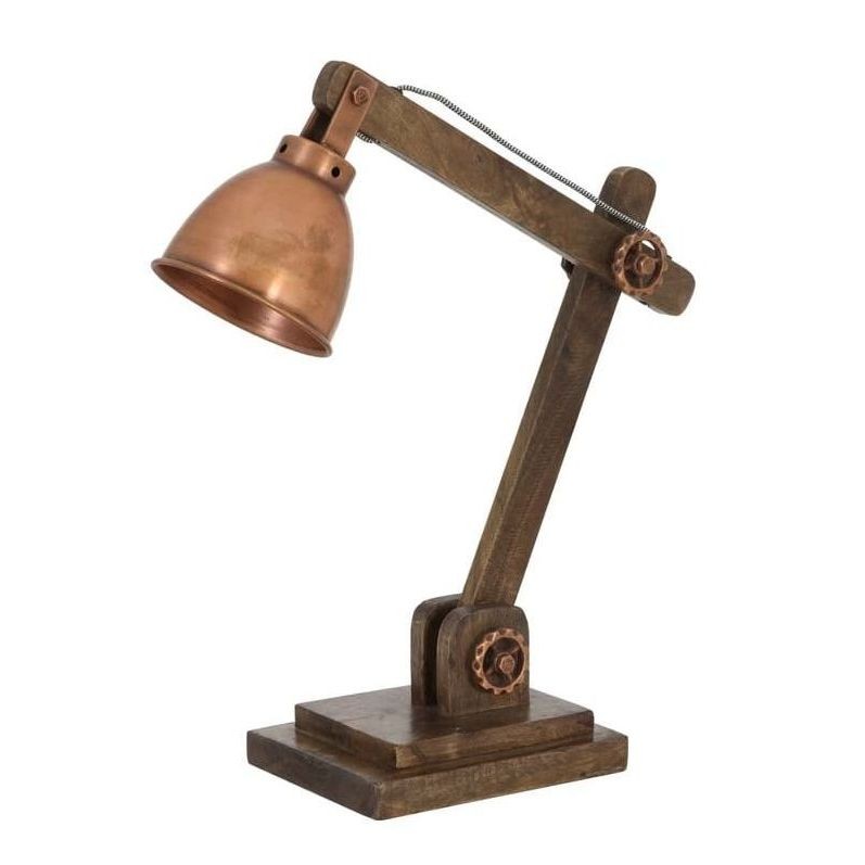Dřevěná stolní lampička Elmer Copper - 50*15*45 cm Light & Living