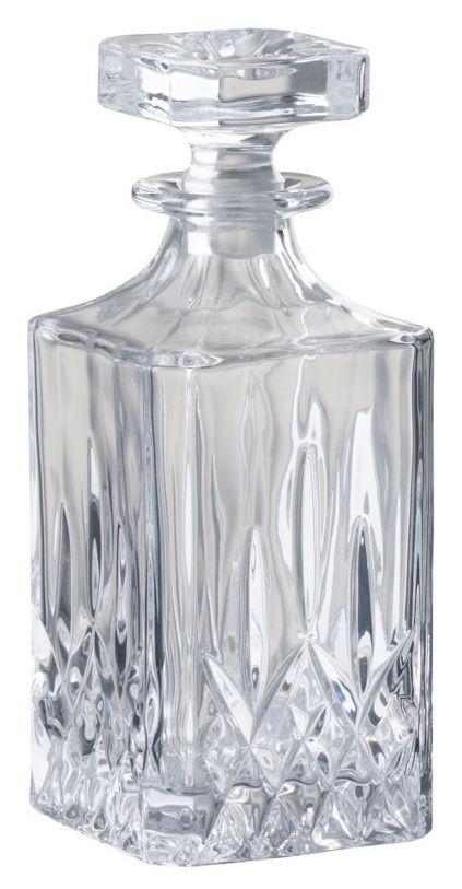 Trasparentní láhev z broušeného skla - 9*9*22 cm J-Line by Jolipa