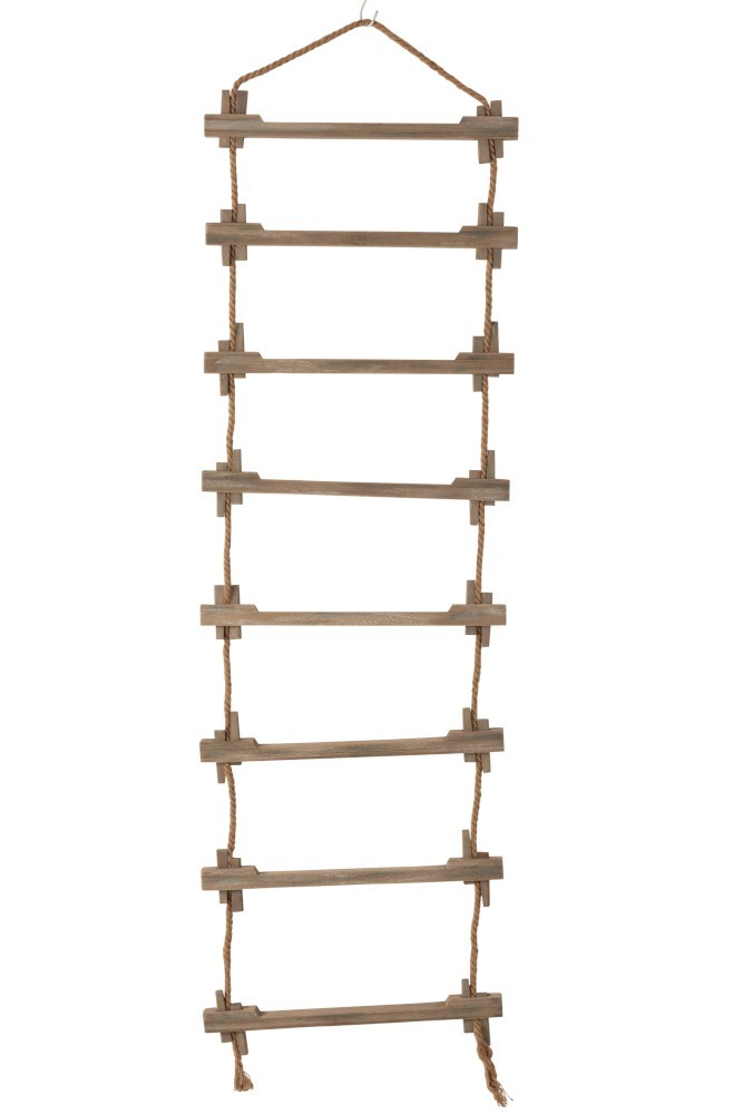 Závěsný jutovo-dřevěný dekorační žebřík Hangi - 48*3*120 cm J-Line by Jolipa