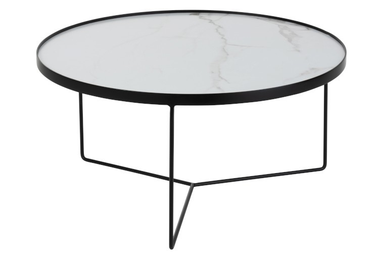 Konferenční stolek v marble designu Helaine - Ø 80*40 cm J-Line by Jolipa