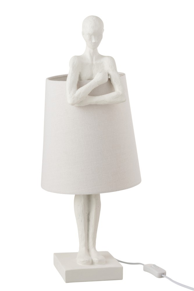 Bílá stolní lampa Figurines – Ø 23,5*58 cm J-Line by Jolipa