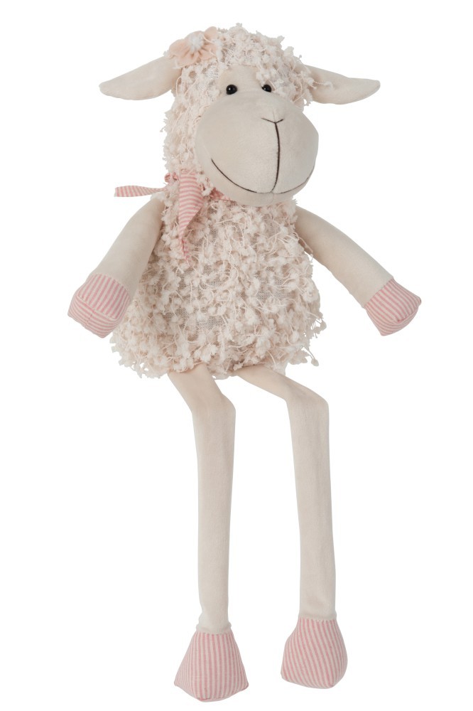 Béžová dekorační textilní ovečka Deco - 15*12*28 cm J-Line by Jolipa