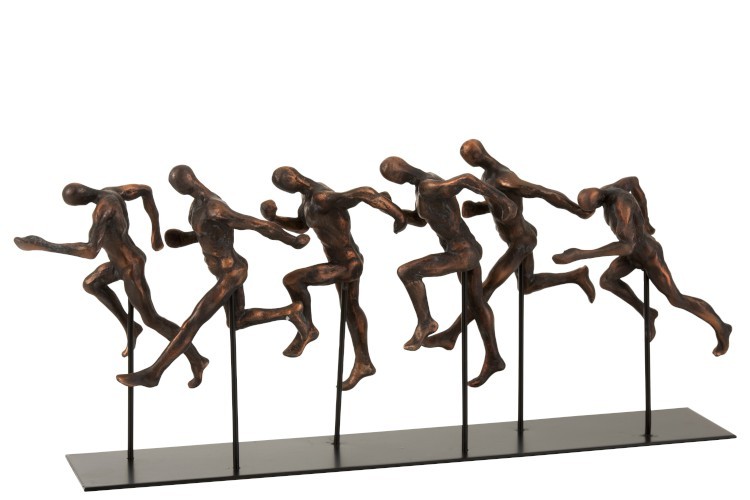 Černo bronzové dekorativní sousoší běžících atletů - 45*11,5*19 cm J-Line by Jolipa