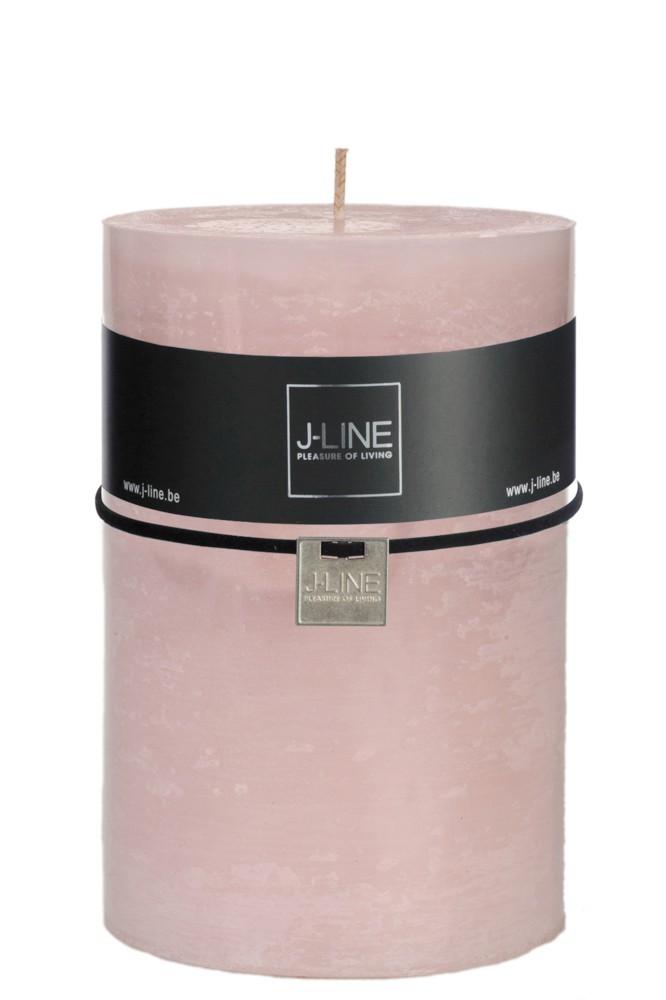Růžová nevonná svíčka válec X XL -Ø 10*15 cm/120H J-Line by Jolipa
