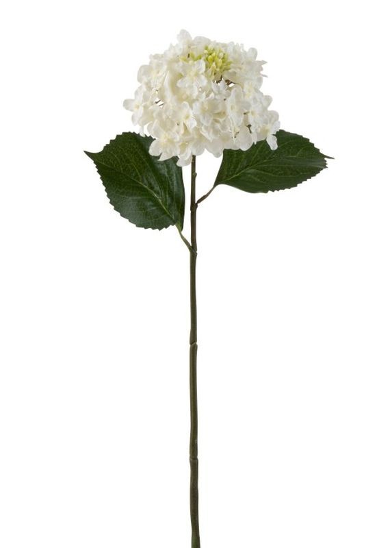 Bílá dekorační květina Hortenzie - 51cm J-Line by Jolipa