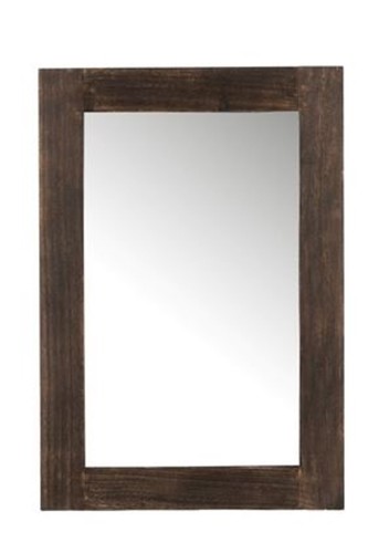 Nástěnné zrcadlo v tmavě hnědém dřevěném rámu Fleuretta - 80*55*2 cm J-Line by Jolipa