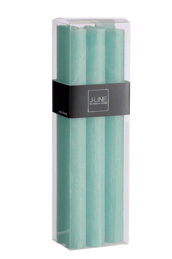 Box 6ks modrých  svíček  Aqua -13H/24 cm  J-Line by Jolipa