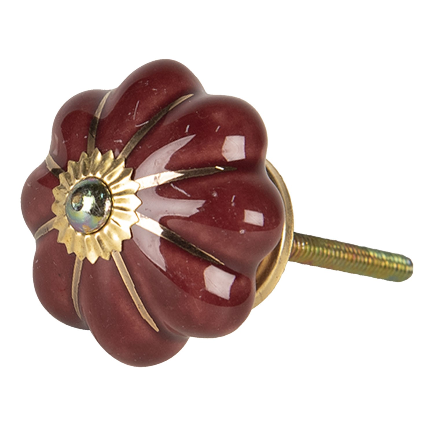 Vintage keramická úchytka ve tvaru květiny Alphonsine – Ø 4*4 cm Clayre & Eef