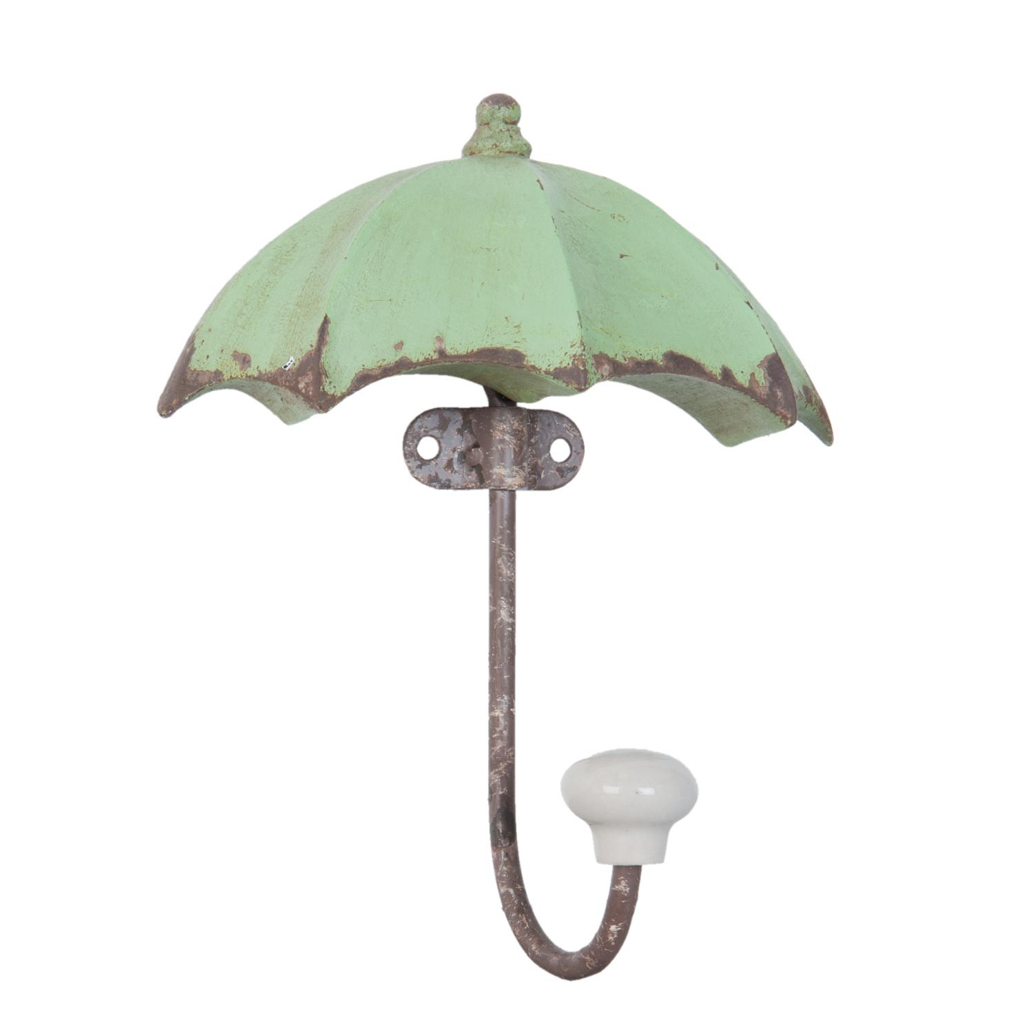 Nástěnný háček s patinou Deštník - 12*5*15 cm Clayre & Eef