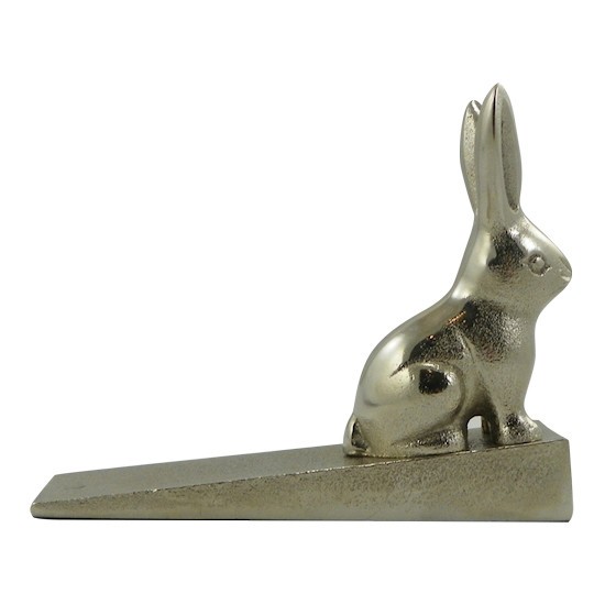 Stříbrná raw dveřní zarážka králík - 15*4*11cm Mars & More