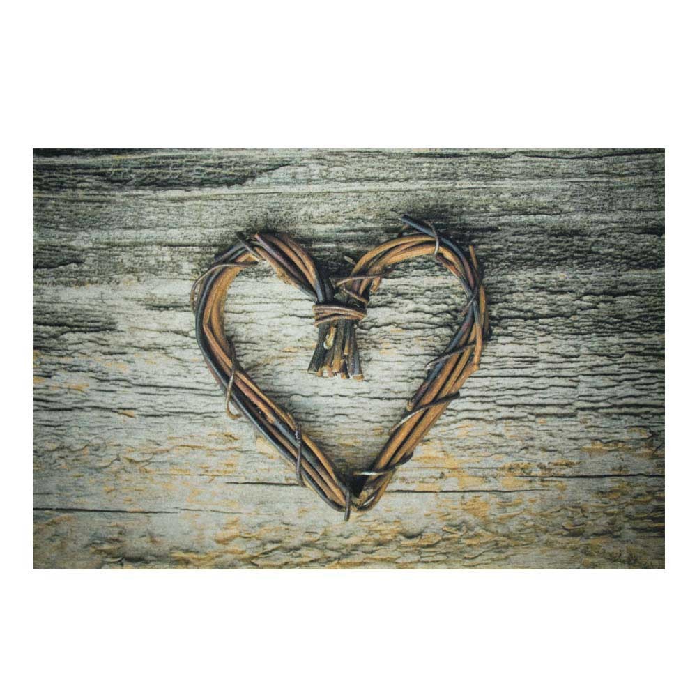 Šedá podlahová rohožka srdce z větviček Heart Twig - 75*50*1cm Mars & More