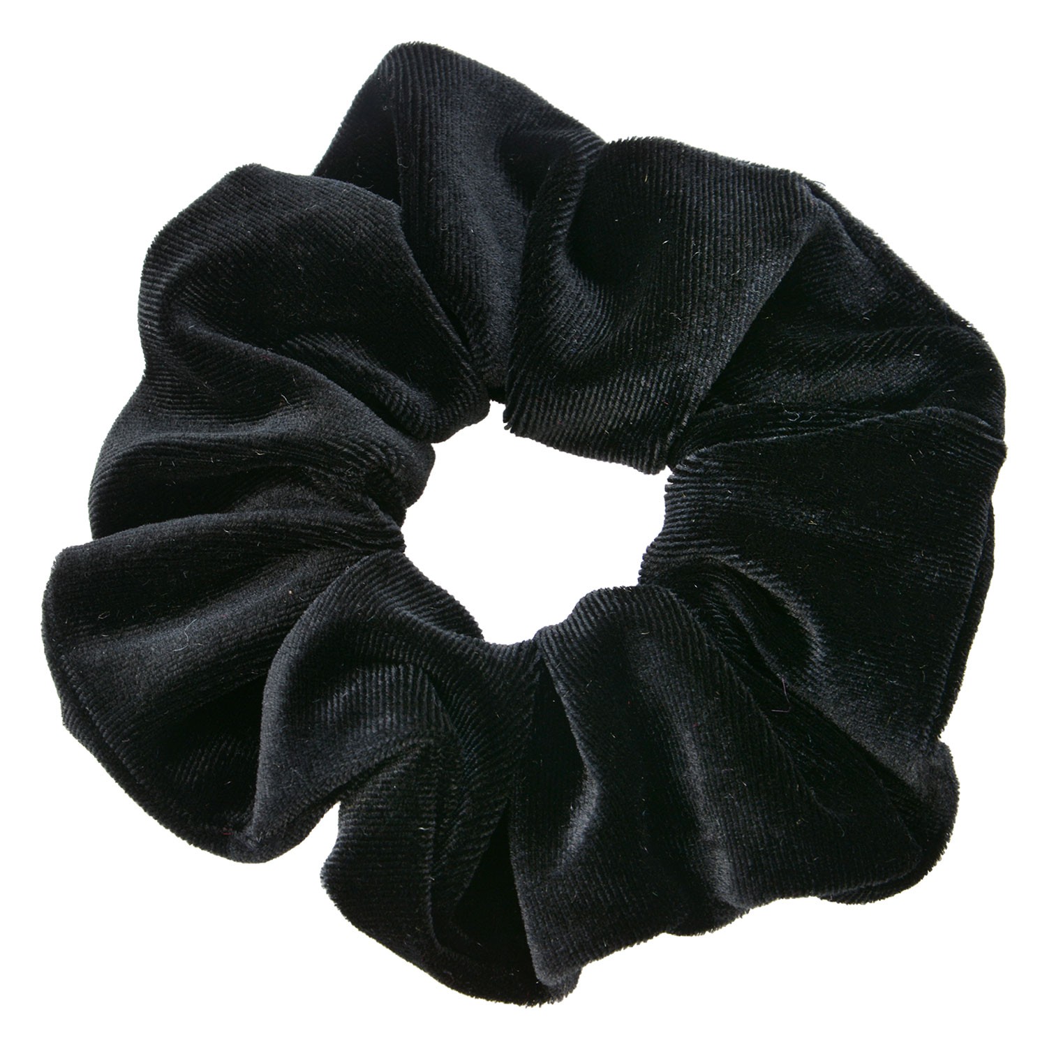 Černá sametová látková gumička - Ø 10*2 cm Clayre & Eef