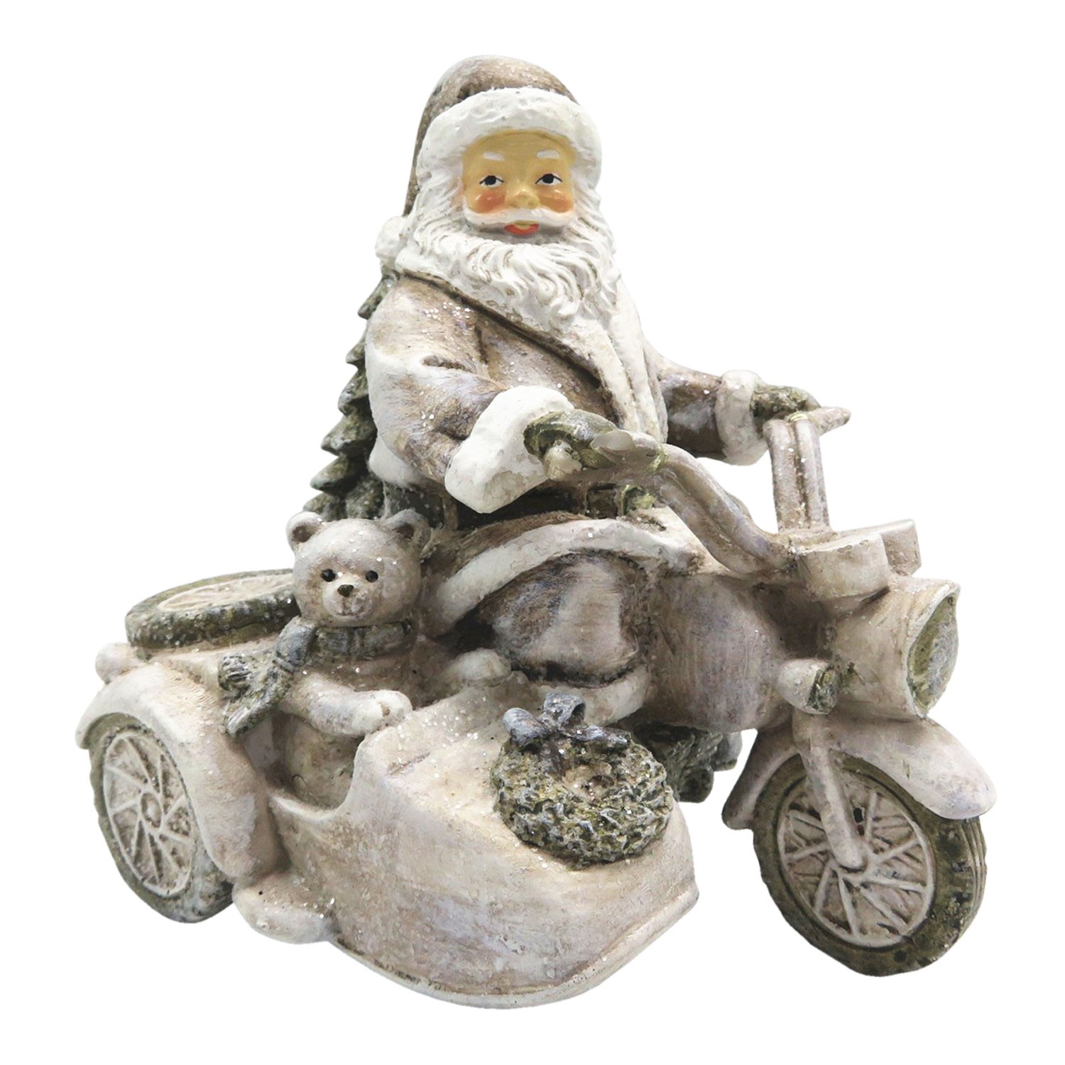 Dekorace Santa na motorce - 13*10*13 cm Clayre & Eef