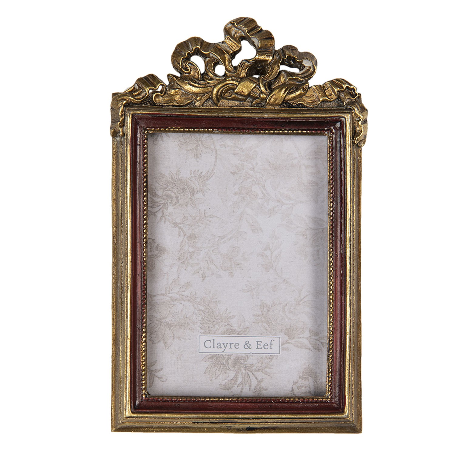 Vintage fotorámeček se zlatými ornamenty - 8*1*13 cm / 6*9 cm Clayre & Eef
