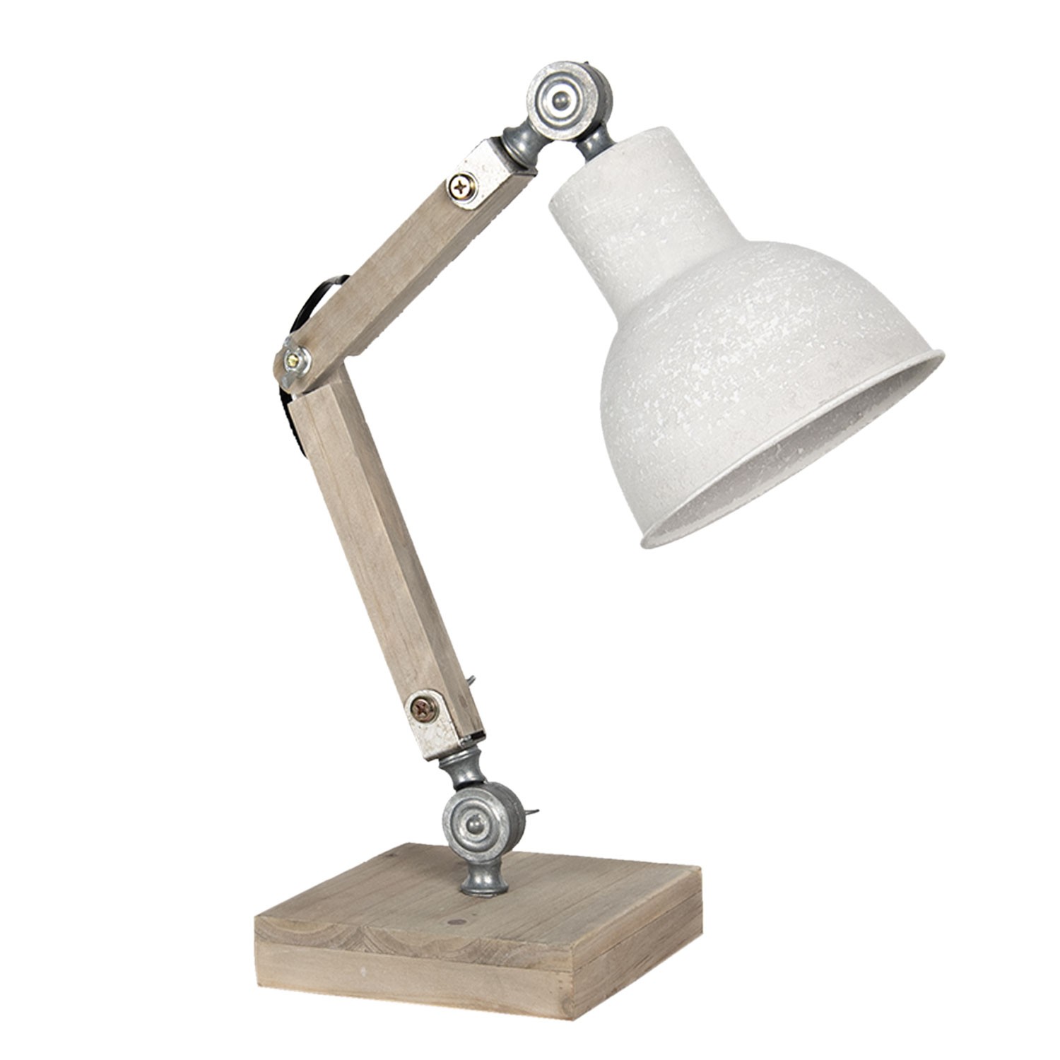 Dřevěno-kovová stolní lampa Amaury - 15*15*47 cm E27/max 1*60W Clayre & Eef