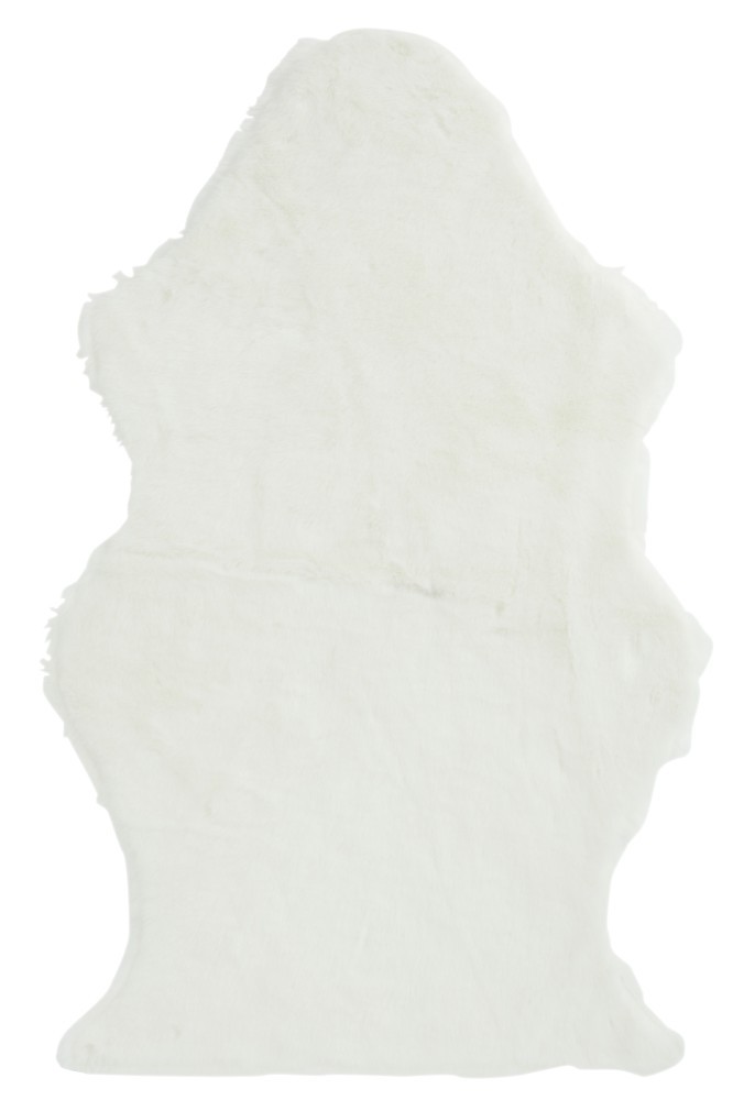 Bílá chlupatá umělá kožešina Pelt - 95*60 cm J-Line by Jolipa