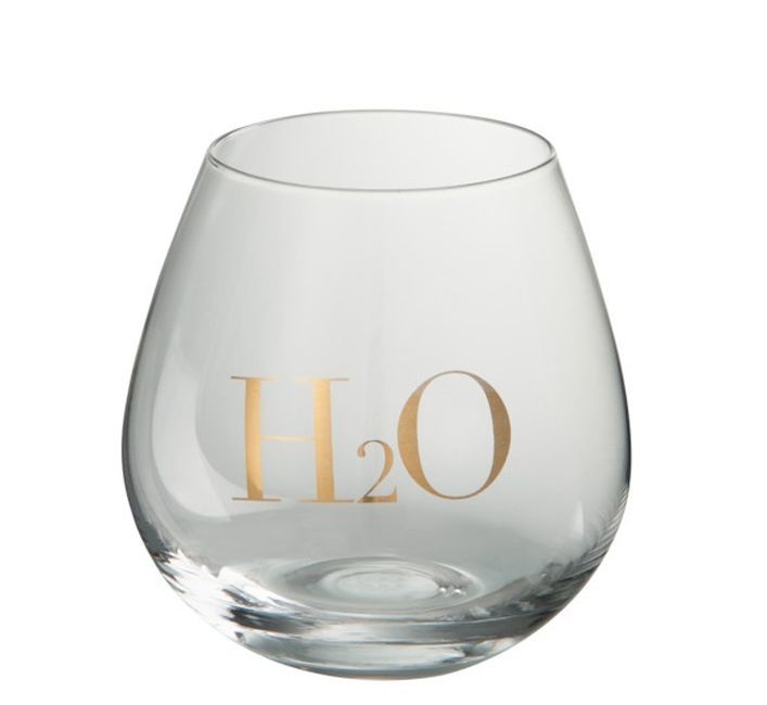 Sklenička na vodu H2O Gold - Ø 10*11 cm J-Line by Jolipa