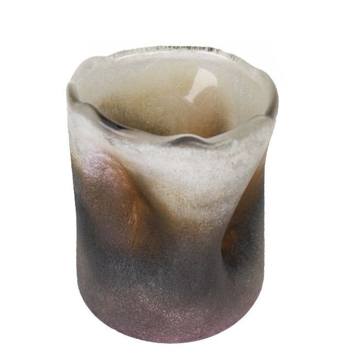 Skleněný svícen / váza se zvlněním Manni - Ø7,5*9cm Mars & More