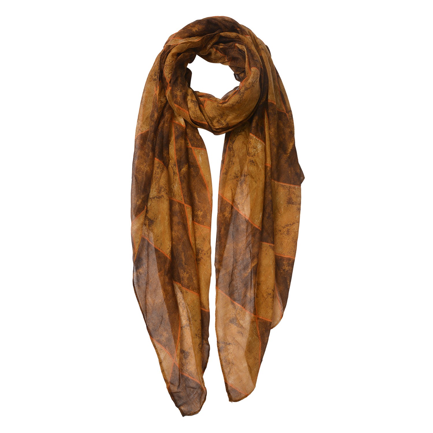 Hnědo okrový šátek - 80*180 cm Clayre & Eef