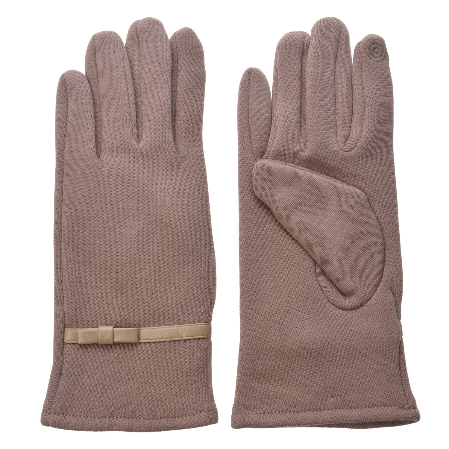 Béžové dámské rukavice s mašličkou - 8*24 cm Clayre & Eef