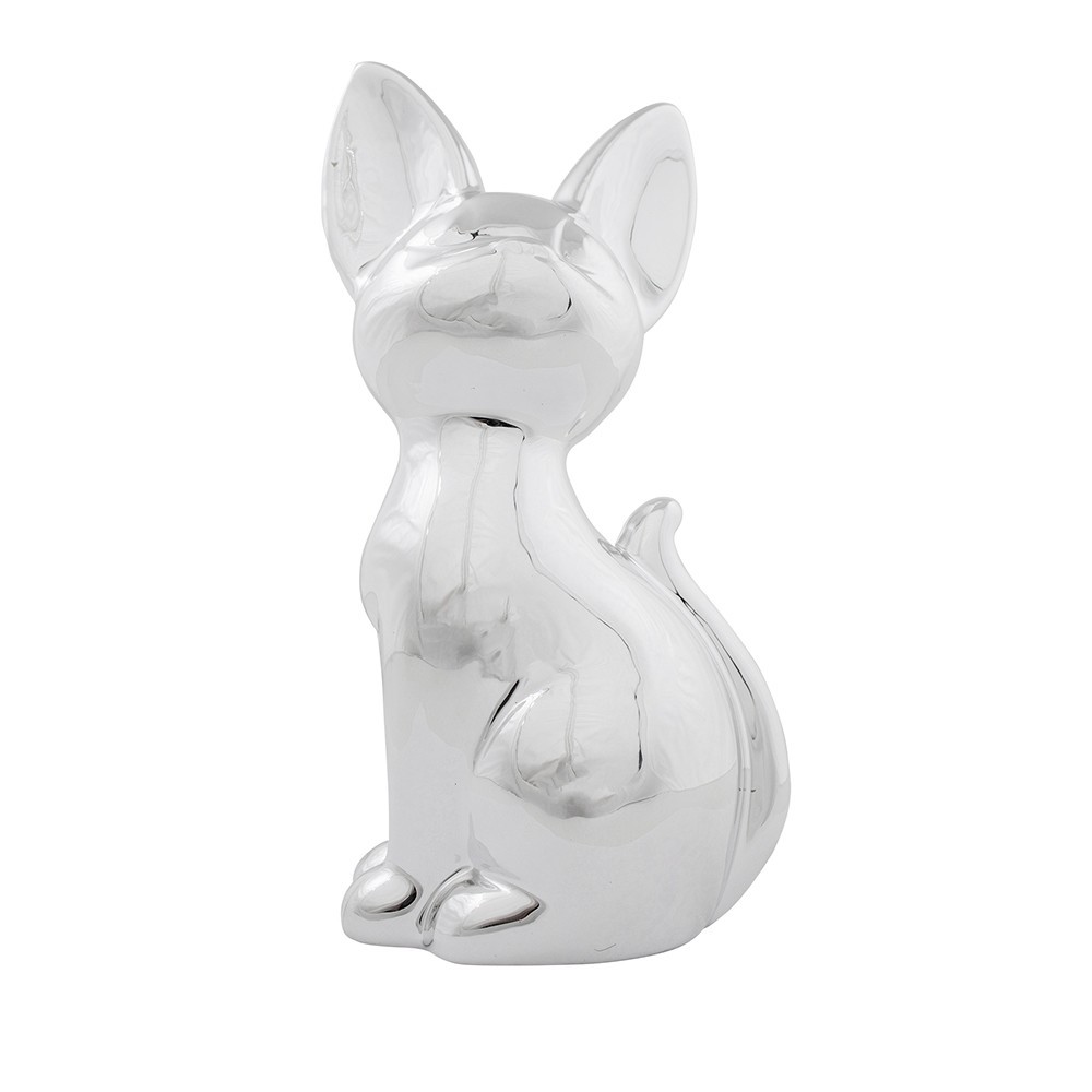 Pokladnička stříbrná kočka - 10*8,8*21cm Mars & More