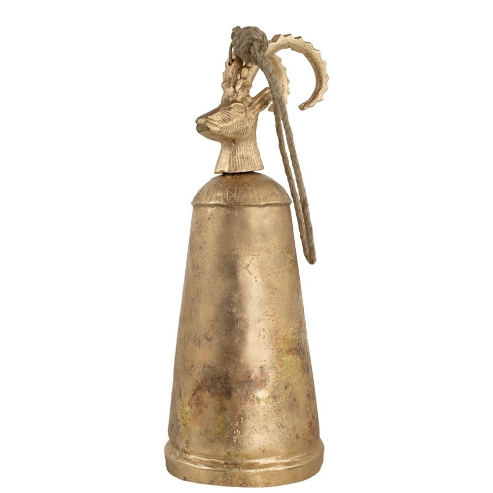 Zlatý kovový zvonek Kozoroh 35cm - 13,5*13,5*35cm Mars & More