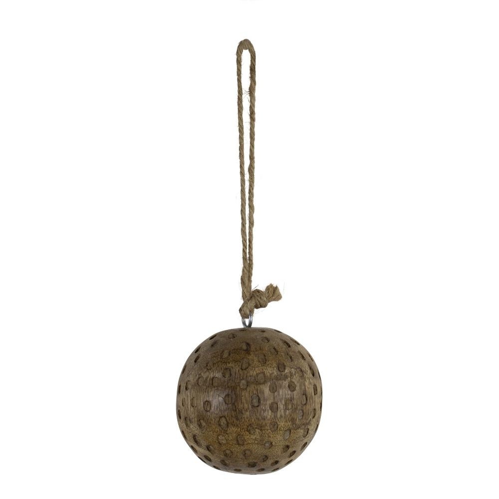 Dekorační dřevěná koule s vyrytými tečkami - Ø 5cm Mars & More