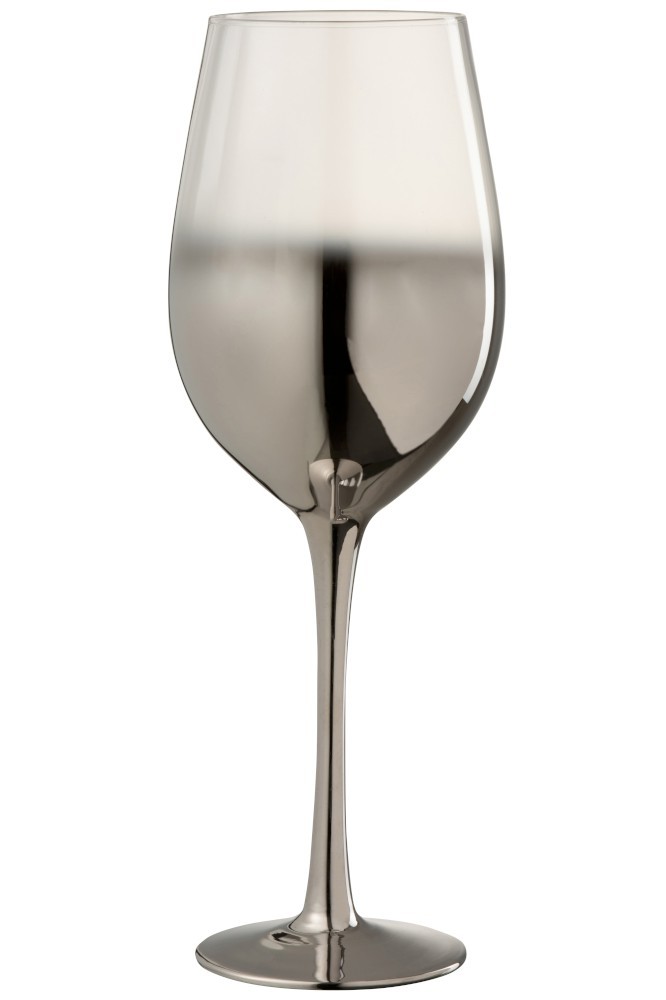 Sklenička na víno Silver Glass - Ø 9*26 cm J-Line by Jolipa