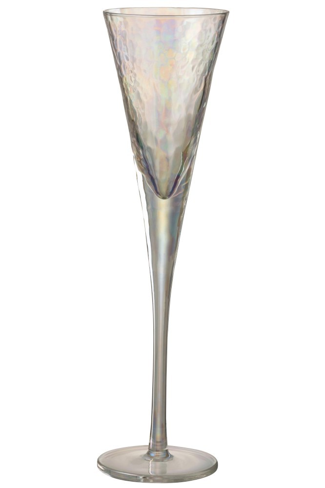Duhová sklenička na šampaňské Oil transparent - Ø 7*28 cm J-Line by Jolipa