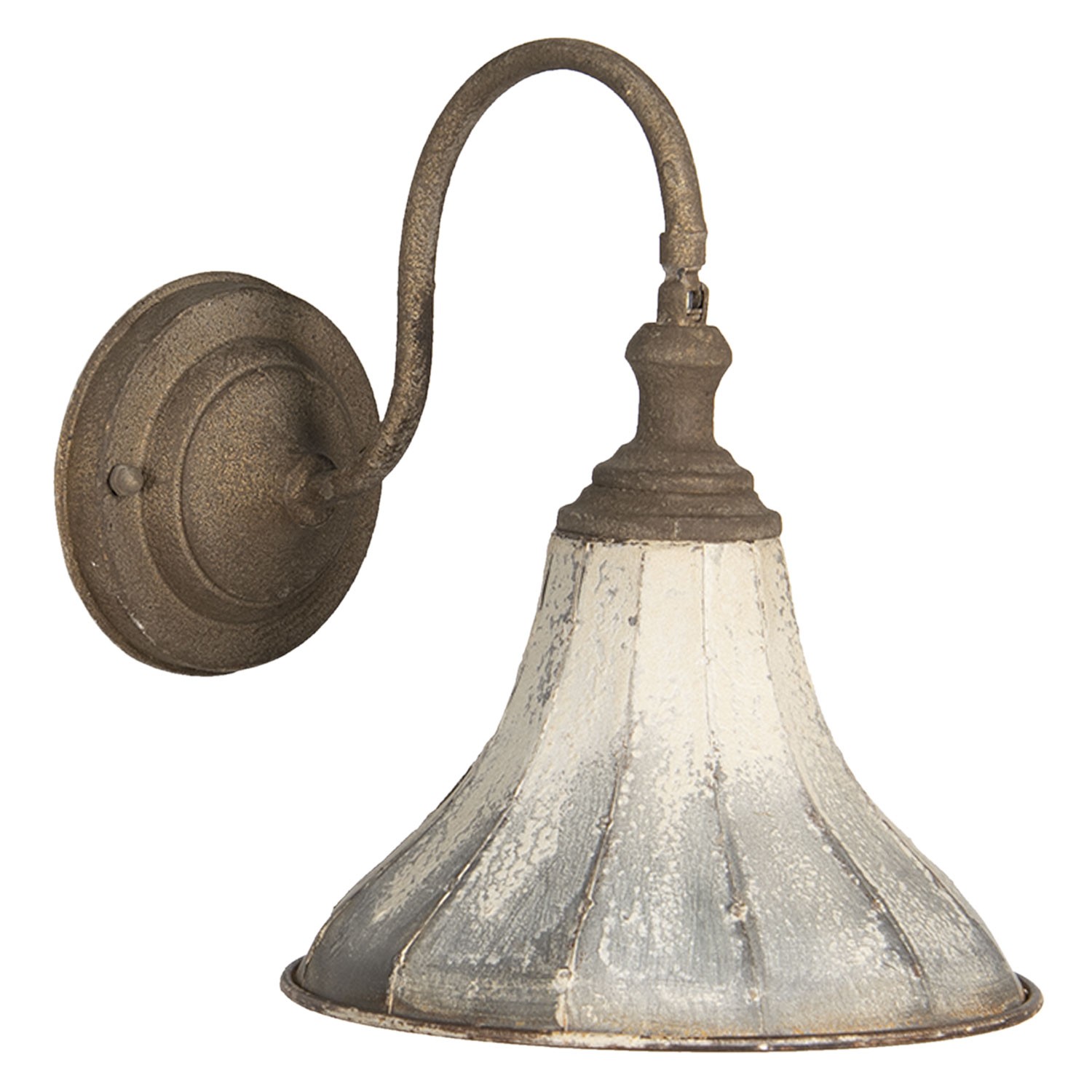 Krémová vintage nástěnná lampa s patinou Molly - 31*23*27 cm Clayre & Eef