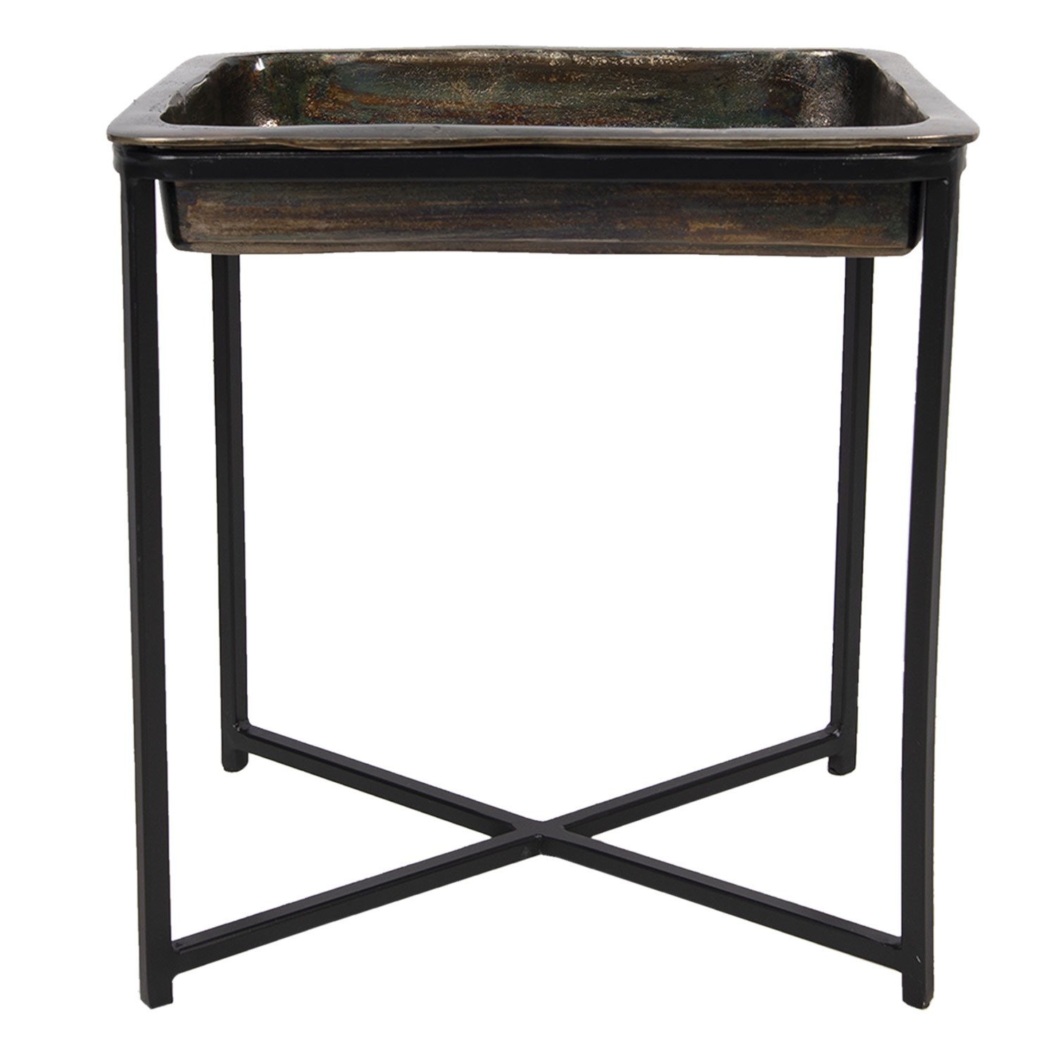Vintage odkládací stolek s měděným provedením Marrok - 38*29*42 cm Clayre & Eef