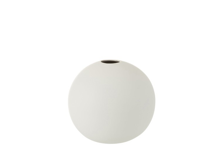 Bílá keramická kulatá váza Matt White M - 18*18*17 cm J-Line by Jolipa