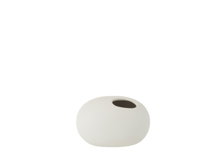 Bílá keramická oválná váza Matt White S - 16*10*11 cm J-Line by Jolipa