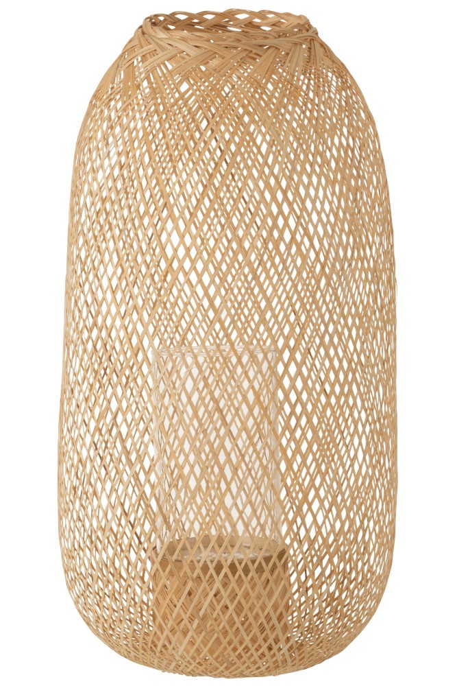Bambusová lucerna v přírodním provedení Hazel - Ø 30*60 cm J-Line by Jolipa