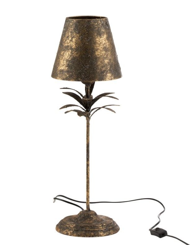 Černo-zlatá kovová stolní lampička Van Antique gold - Ø 22*60 cm J-Line by Jolipa