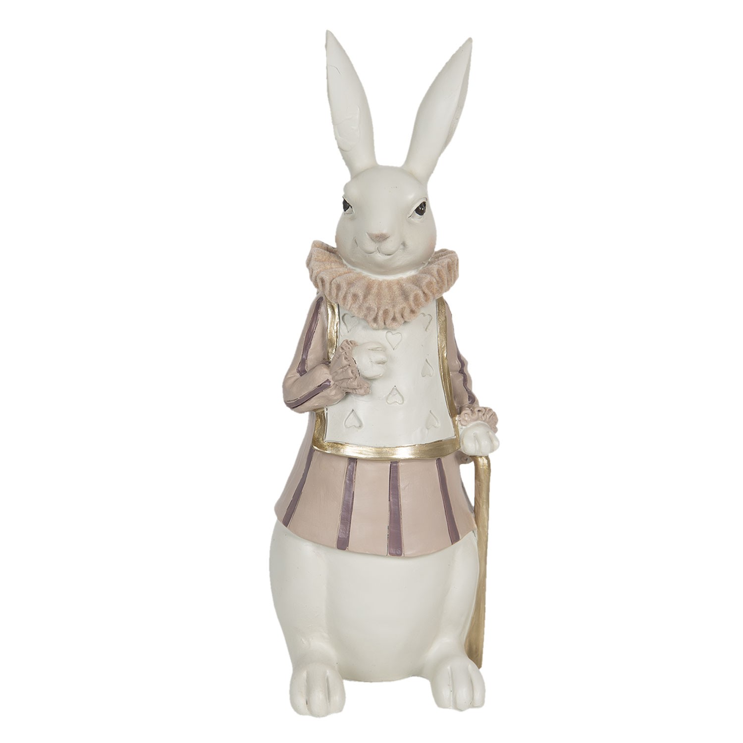 Dekorace králíka s límcem a hůlkou - 11*10*27 cm Clayre & Eef