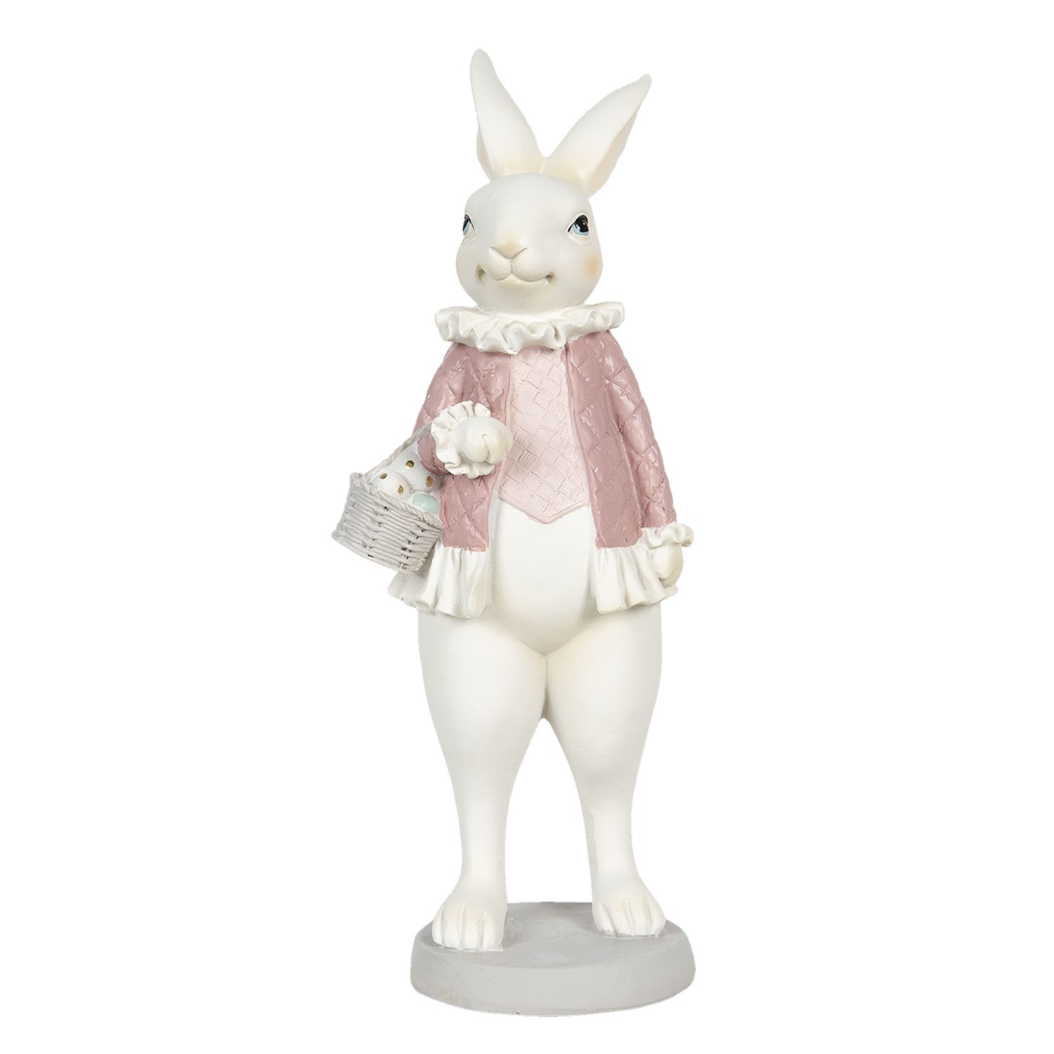 Dekorace králičí dívka s vajíčky - 10*10*25 cm Clayre & Eef