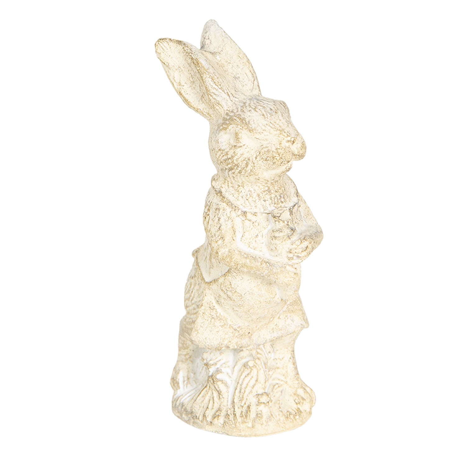 Dekorace béžový králík s patinou - 4*4*11 cm Clayre & Eef
