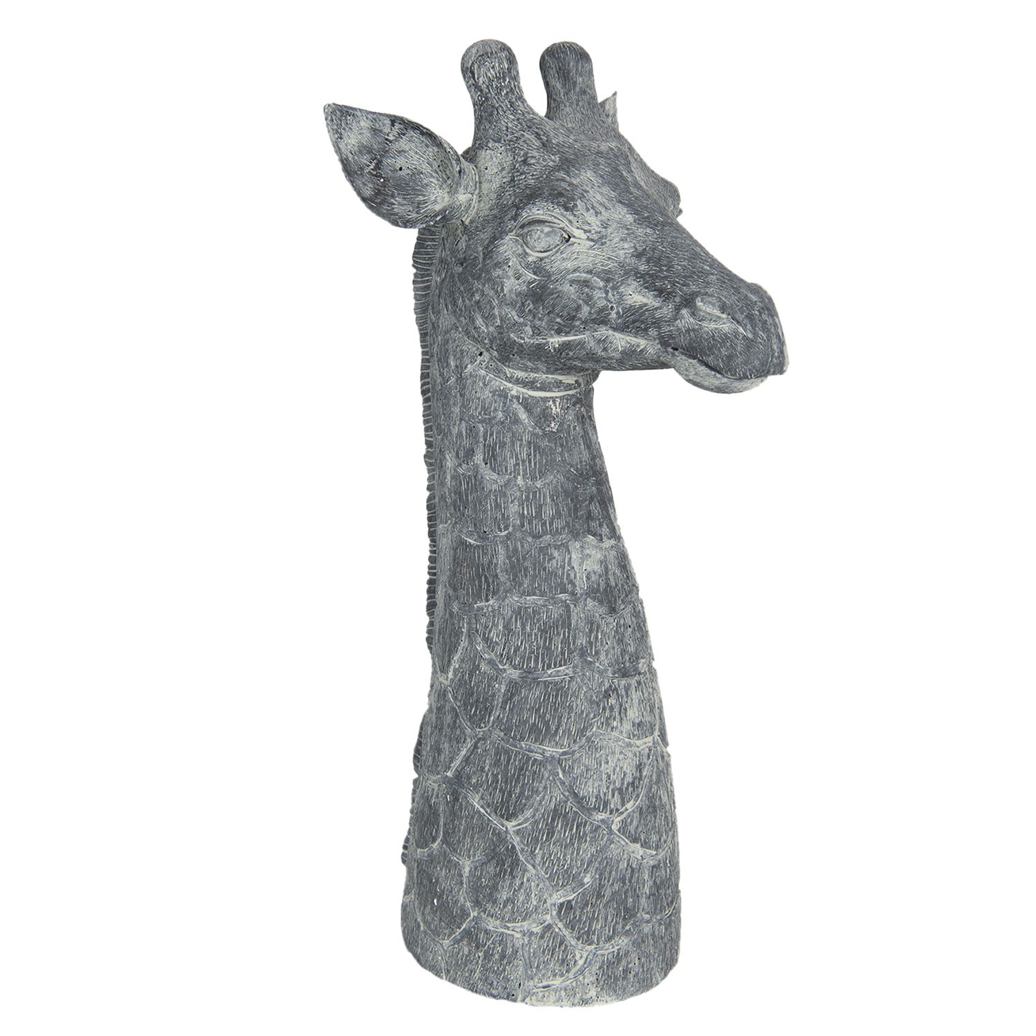 Šedá dekorace hlava žirafy - 24*22*47 cm Clayre & Eef