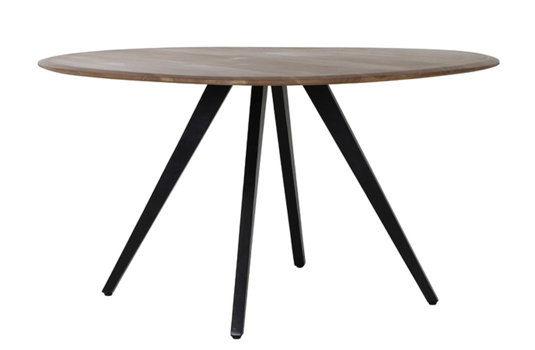 Kulatý jídelní stůl s dřevěnou deskou z akáciového dřeva Mimoso - Ø 140*78 cm Light & Living