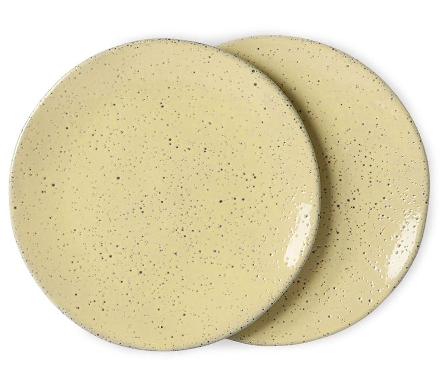 2ks žlutý dezertní talíř Gradient Ceramics - Ø 22,5*1,5cm    HKLIVING