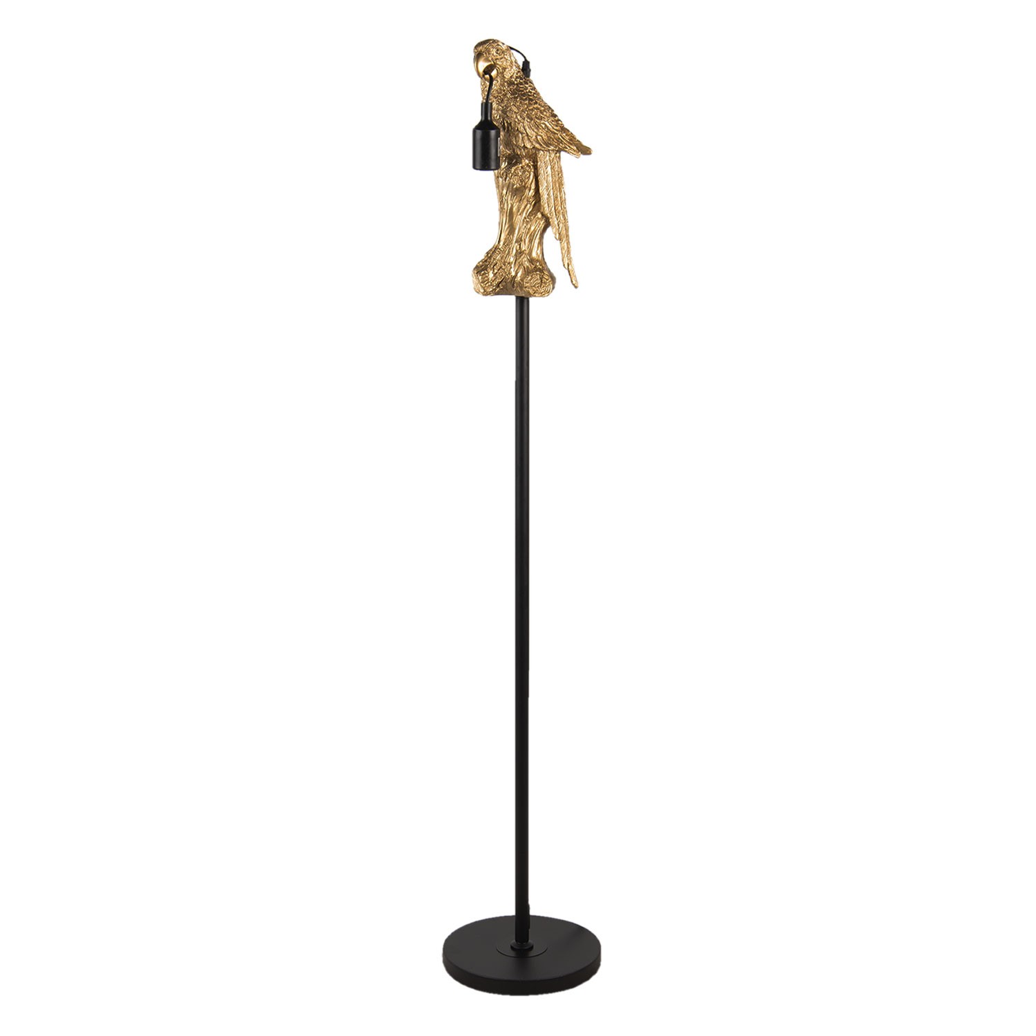 Stojací lampa se zlatým papouškem - Ø 25*139 cm E27/max 40W Clayre & Eef