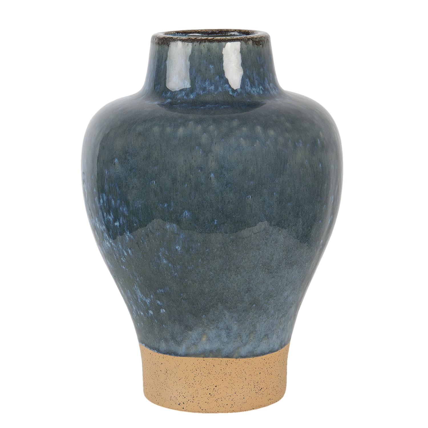 Modro hnědá keramická váza Lorenzo - Ø 21*31 cm Clayre & Eef
