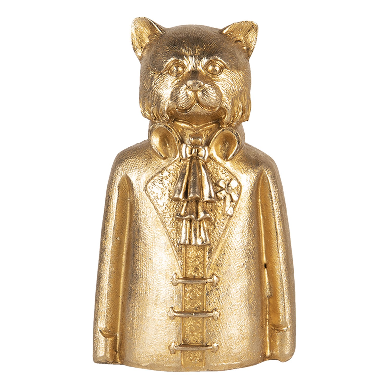 Zlatá dekorativní soška psa v obleku - 8*6*15 cm Clayre & Eef