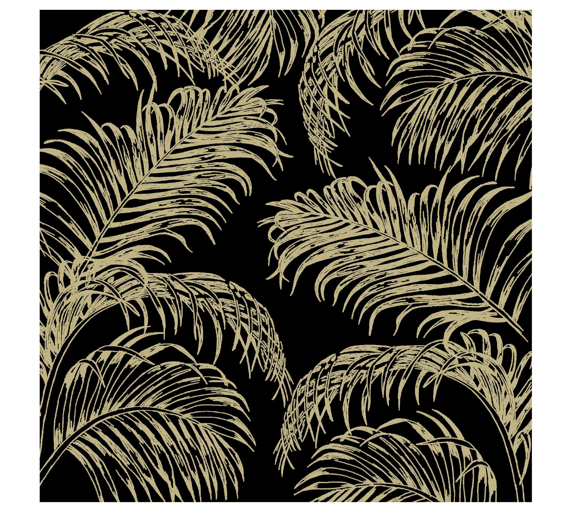 Černo-zlaté papírové ubrousky Palm - 33*33 cm (20ks) J-Line by Jolipa