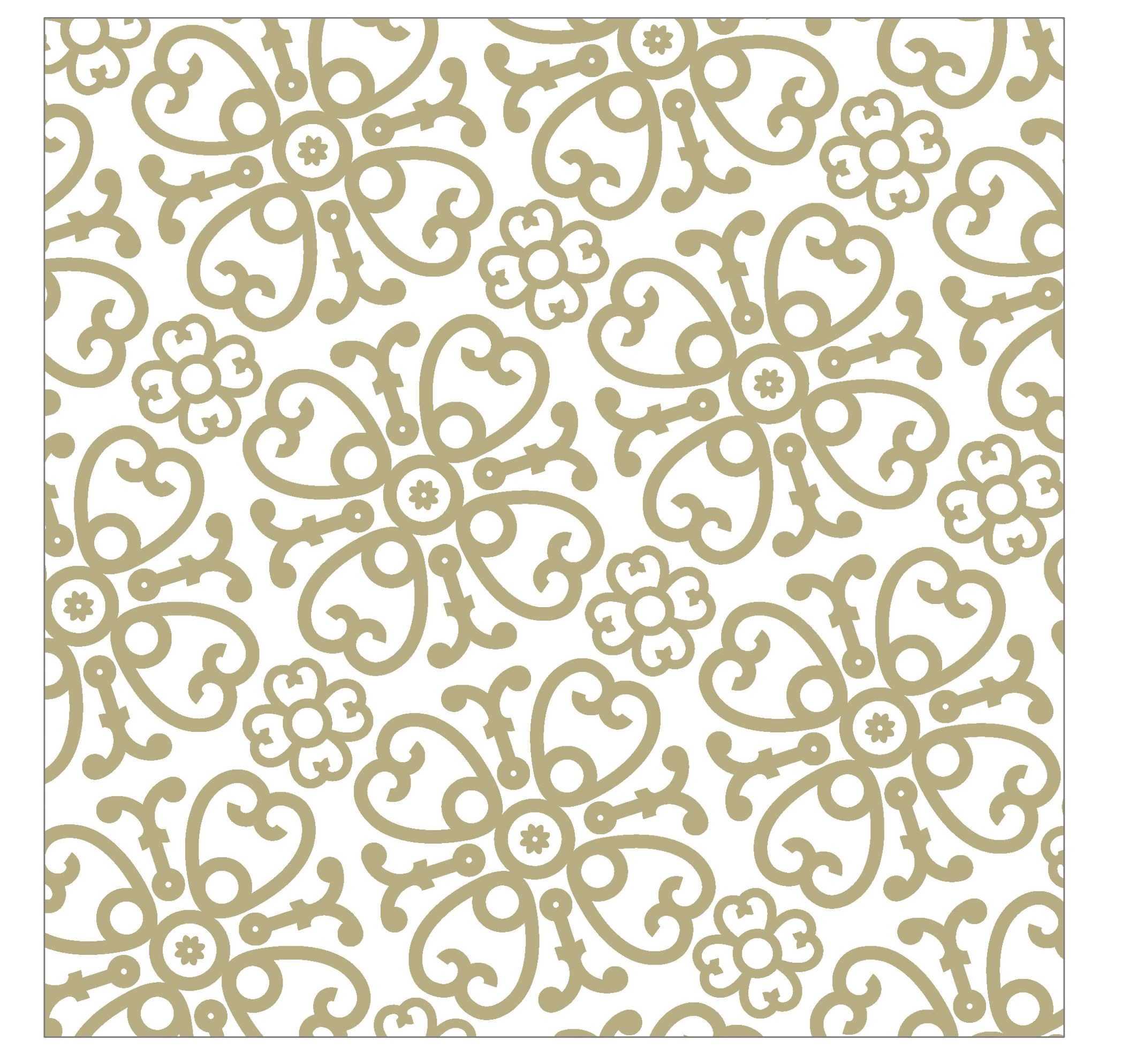 Bílo-zlaté papírové ubrousky Ornament - 33*33 cm (20ks) J-Line by Jolipa