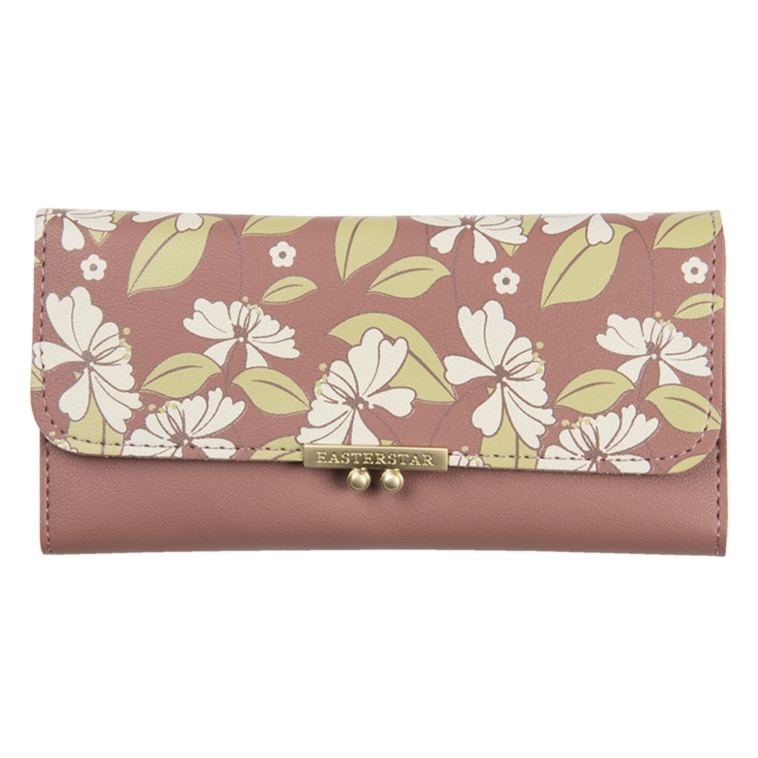 Růžová peněženka s květy Estar- 19*9 cm Clayre & Eef