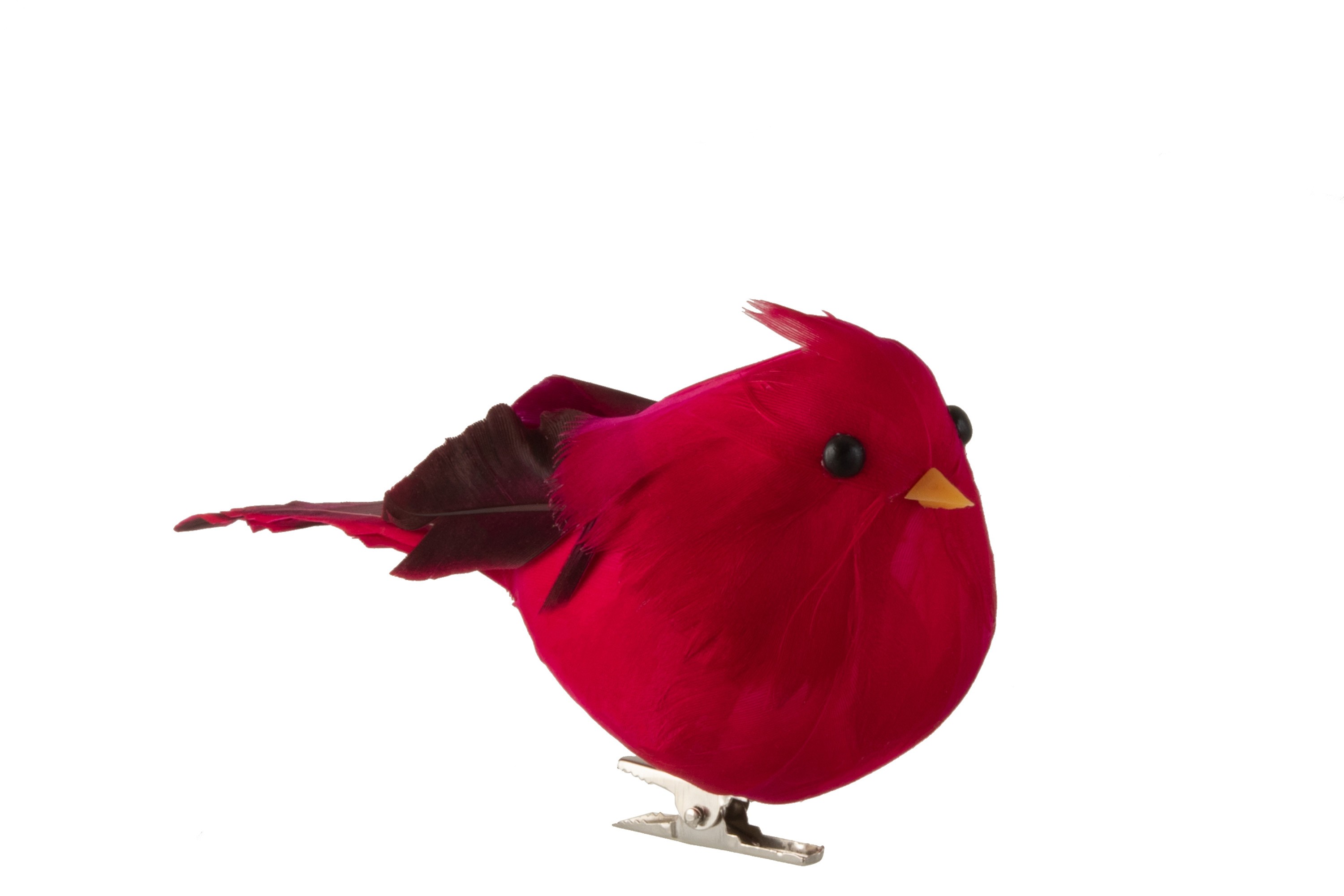 Tmavě růžový dekorativní ptáček na skřipci M - 5,5*13*7 cm J-Line by Jolipa