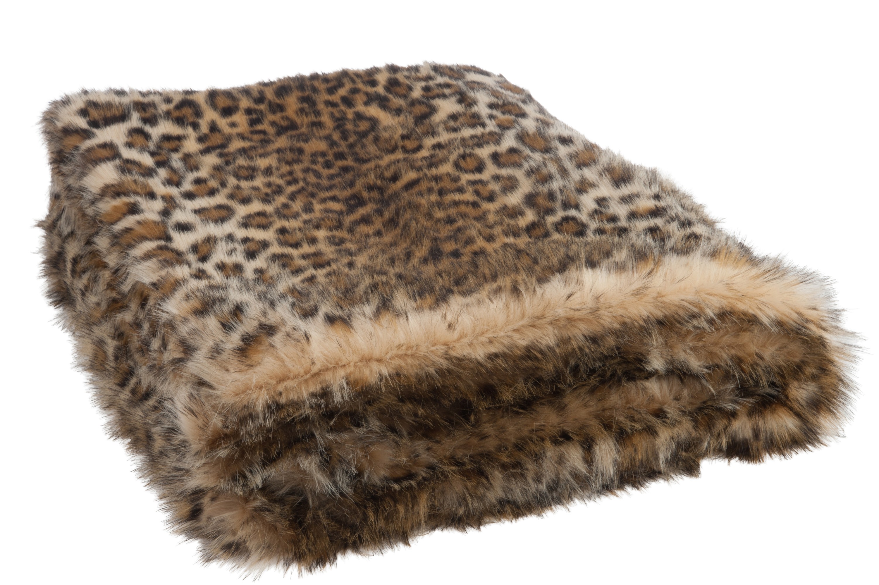 Chlupatá hnědá leopardí deka Cutie- 130*180*1 cm J-Line by Jolipa
