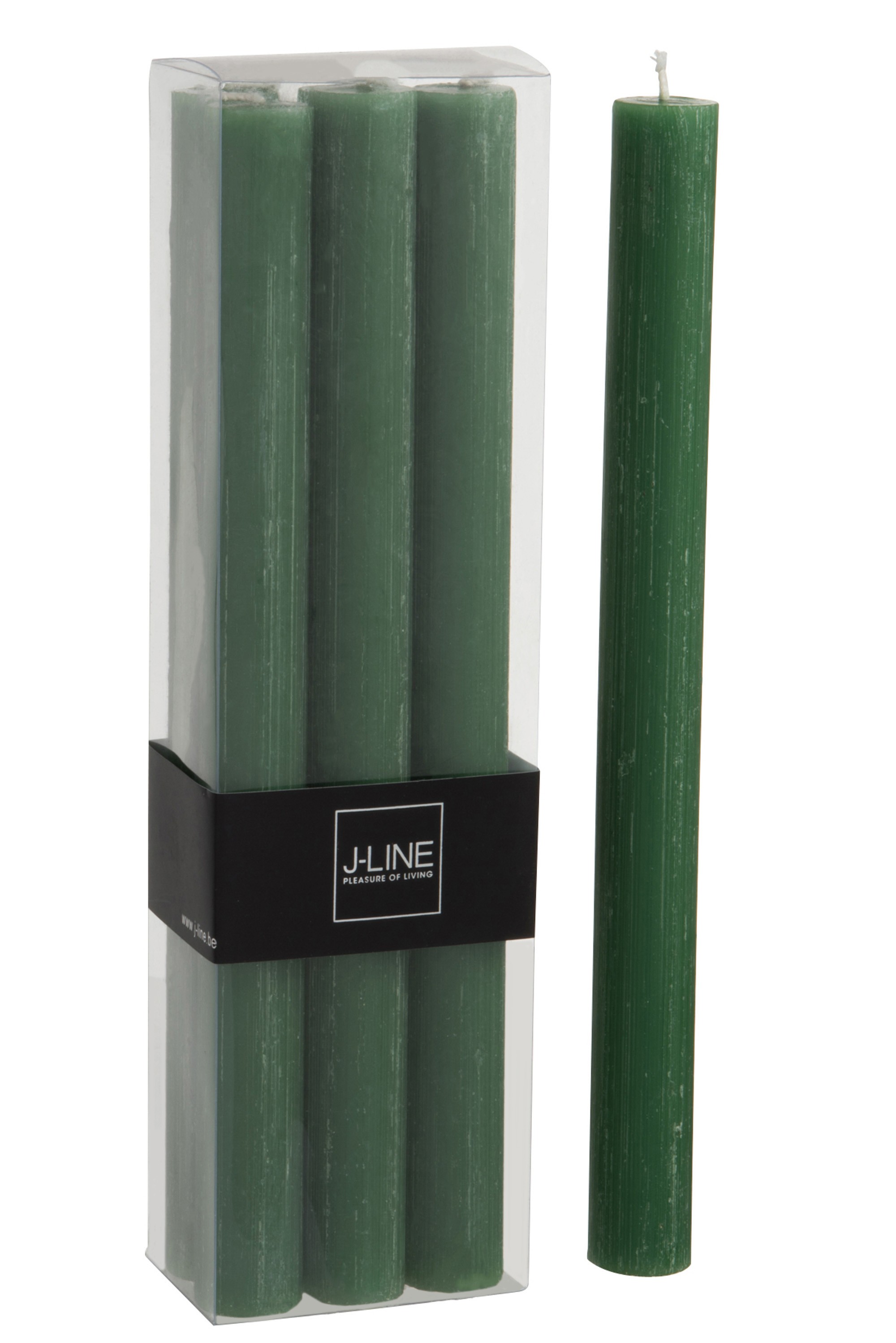 Světle zelené stolní dlouhé svíčky (6 ks) - 7*4,5*24 cm J-Line by Jolipa